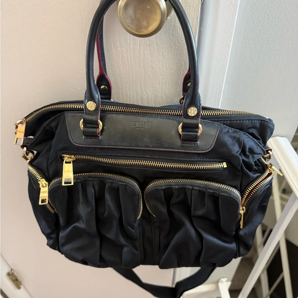 Stylish Black MZ Wallace bag nylon leather - Picture 3 of 11